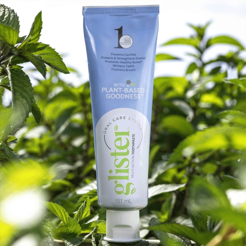 Glister Blue Toothpaste with Plant-Based Formula